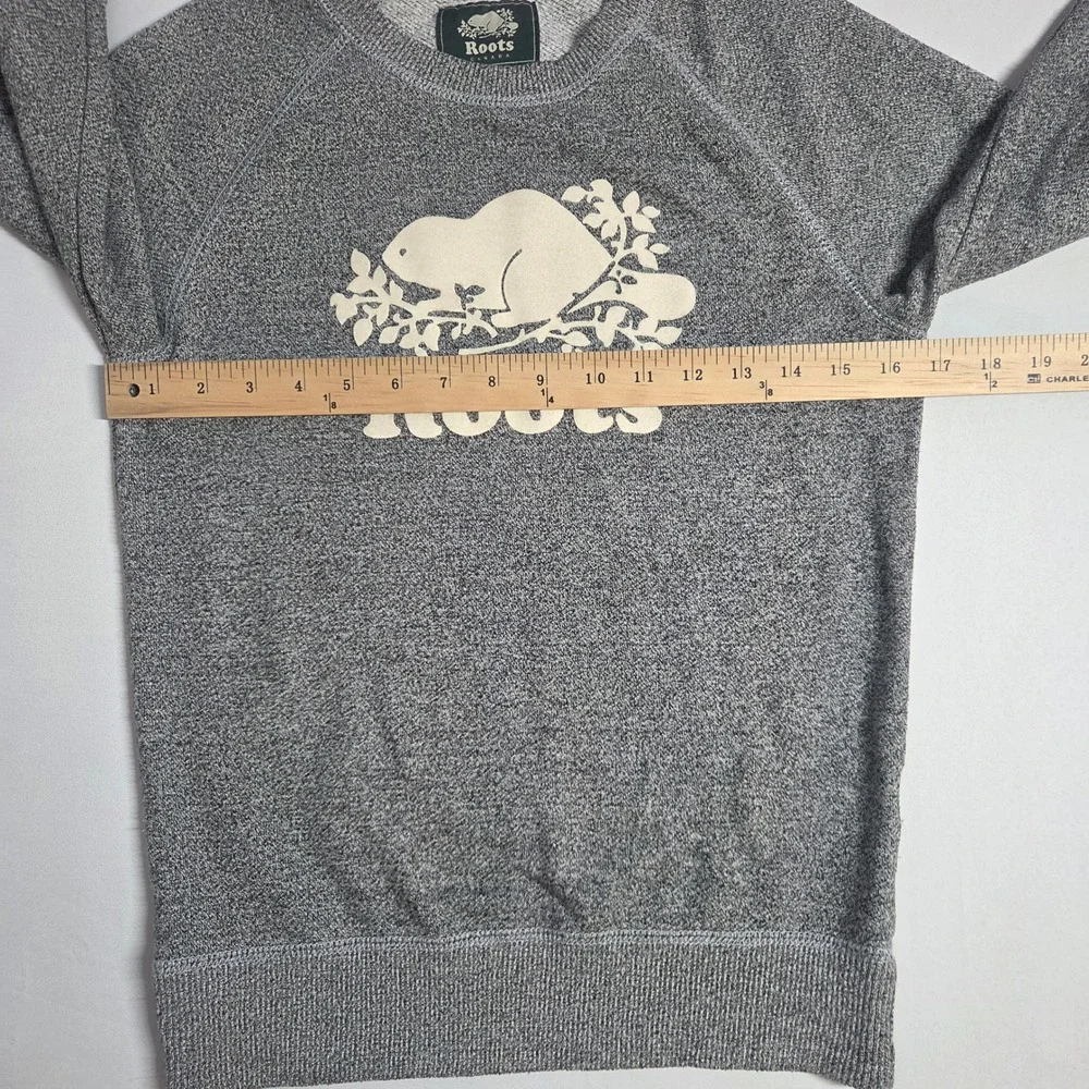 Roots Kids Salt and Pepper Beaver Logo Crewneck Sweatshirt Grey XXS 150/72A